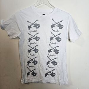 Fender Guitar Shirt White Size Small